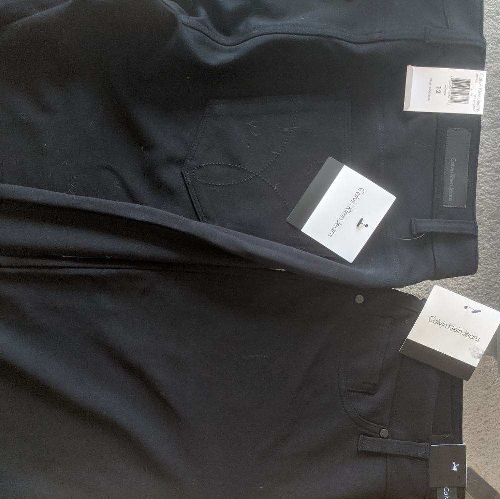 Calvin Klein Black Knit Work Pants